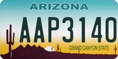 AZ license plate AAP3140