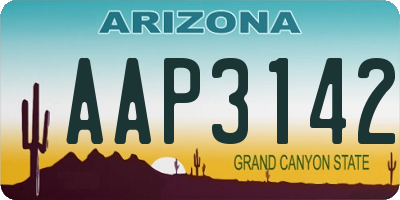 AZ license plate AAP3142