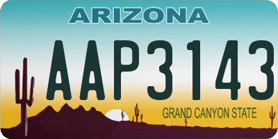 AZ license plate AAP3143