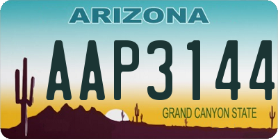 AZ license plate AAP3144