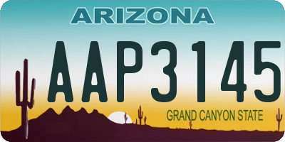 AZ license plate AAP3145