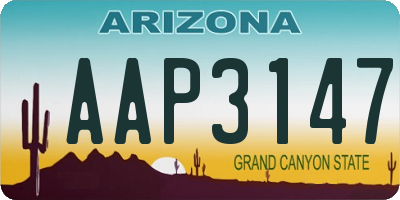 AZ license plate AAP3147