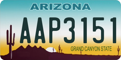 AZ license plate AAP3151