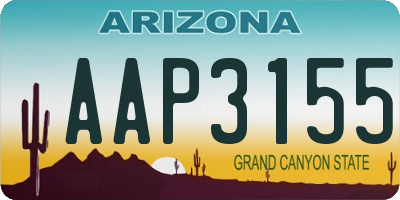 AZ license plate AAP3155