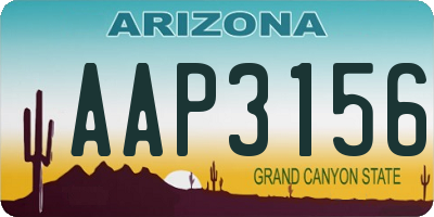 AZ license plate AAP3156