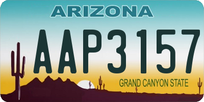 AZ license plate AAP3157