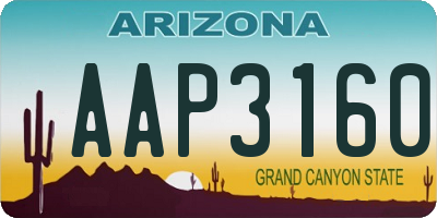 AZ license plate AAP3160