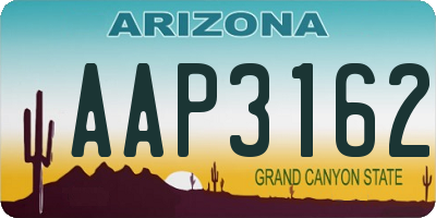 AZ license plate AAP3162