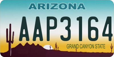 AZ license plate AAP3164