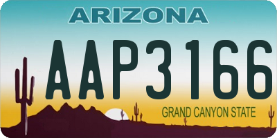 AZ license plate AAP3166