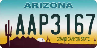 AZ license plate AAP3167