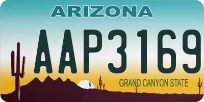 AZ license plate AAP3169