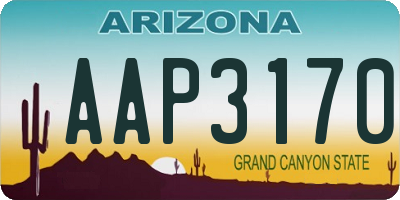 AZ license plate AAP3170