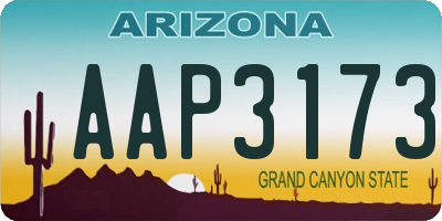 AZ license plate AAP3173