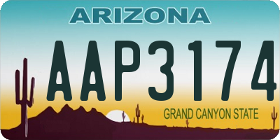 AZ license plate AAP3174