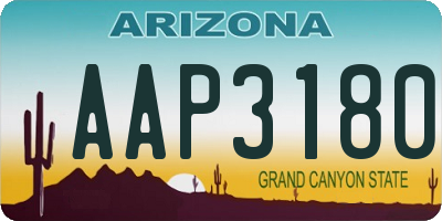 AZ license plate AAP3180