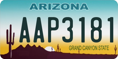 AZ license plate AAP3181