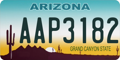 AZ license plate AAP3182