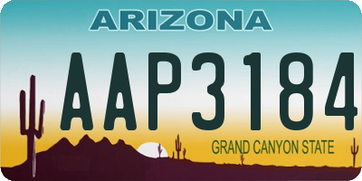 AZ license plate AAP3184