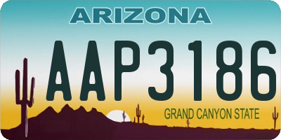 AZ license plate AAP3186