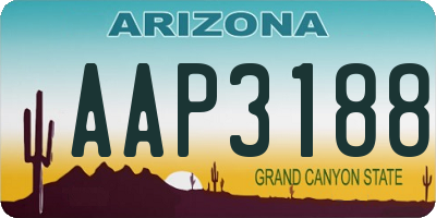 AZ license plate AAP3188