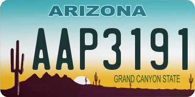 AZ license plate AAP3191