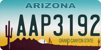 AZ license plate AAP3192