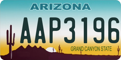 AZ license plate AAP3196