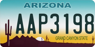 AZ license plate AAP3198