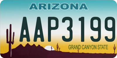 AZ license plate AAP3199