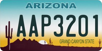 AZ license plate AAP3201