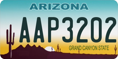 AZ license plate AAP3202