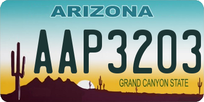 AZ license plate AAP3203