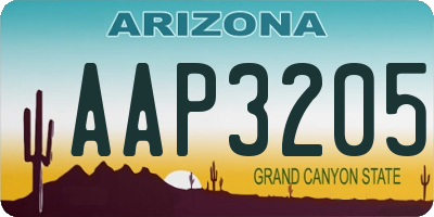 AZ license plate AAP3205