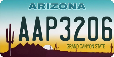 AZ license plate AAP3206