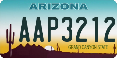 AZ license plate AAP3212