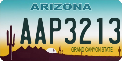 AZ license plate AAP3213