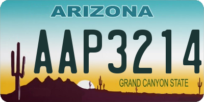 AZ license plate AAP3214