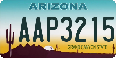 AZ license plate AAP3215