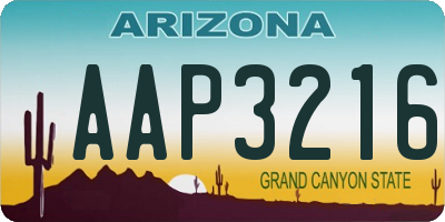 AZ license plate AAP3216