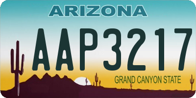 AZ license plate AAP3217