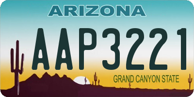 AZ license plate AAP3221