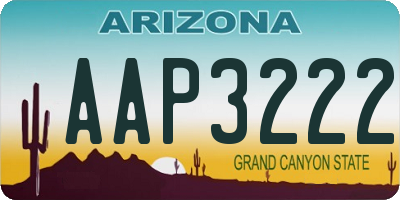 AZ license plate AAP3222