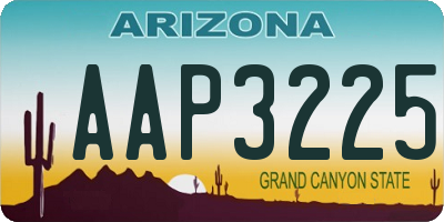 AZ license plate AAP3225