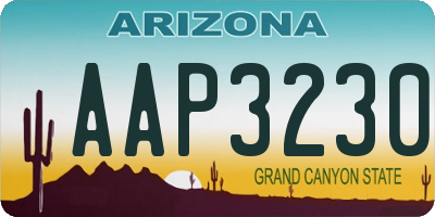 AZ license plate AAP3230