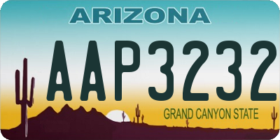 AZ license plate AAP3232