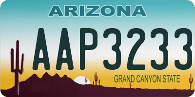 AZ license plate AAP3233