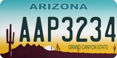 AZ license plate AAP3234