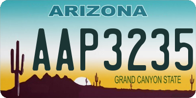 AZ license plate AAP3235