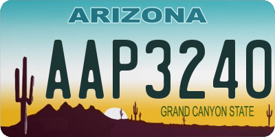 AZ license plate AAP3240